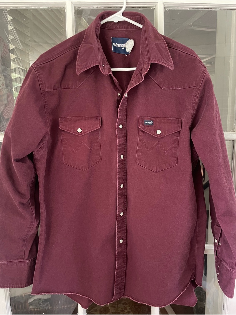 Wrangler Men's Western Button-Up Shirt 17x35 Cotton Broadcloth Pearl Snap
